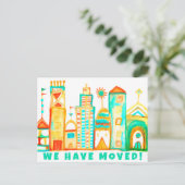 我々はアドレス水の色の町の変更を移動した ポストカード (スタンド正面)