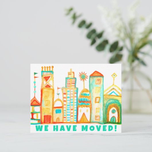 我々はアドレス水の色の町の変更を移動した ポストカード (スタンド正面)