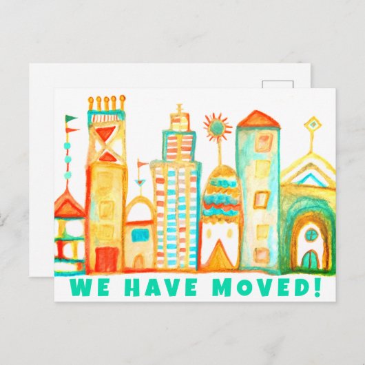 我々はアドレス水の色の町の変更を移動した ポストカード (正面/裏面)