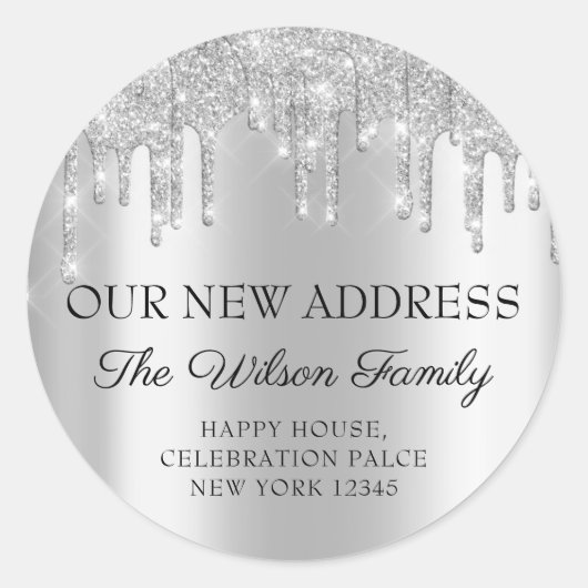 我々はアドレスSilver GrayのRSVP変更を移動した ラウンドシール (正面)