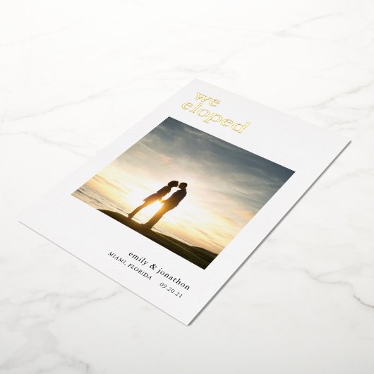 我々はアナウンスフォトラグジュアリーを駆り落とし実在た 箔招待状 (回転した状態)