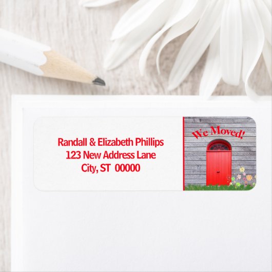 我々はアナウンス赤い花の両扉を移動 ラベル (インサイチュ)