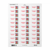 我々はアナウンス赤い花の両扉を移動 ラベル (フルシート)