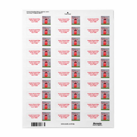 我々はアナウンス赤い花の両扉を移動 ラベル (フルシート)