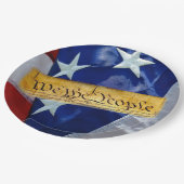 我々はアメリカ合衆国憲法と国旗だ ペーパープレート (アングル)