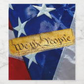 我々はアメリカ合衆国憲法と国旗だ ワインラベル (シングルラベル)