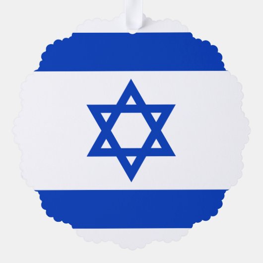 我々はイスラエル文字カスタムイスラエル国旗と共に立つ オーナメントカード (裏面)