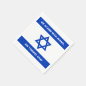 我々はイスラエル・アムイスラエル・チャイ・イスラエル国旗と共に立つ スタンダードカクテルナプキン (角)