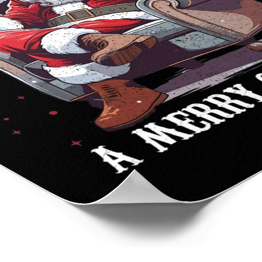 我々はウイスキーを楽しいクリスマスおもしろいサンタ ポスター (角)