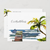 我々はウォーターフロント波止場パームツリーニューアドレスを移動 案内ポストカード (正面/裏面)