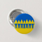我々はウクライナのサポートボタンと共に立つ – 自由 缶バッジ (正面&裏面)