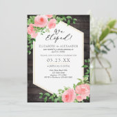 我々はウッドピンクのフローラ結婚の駆け落ち 招待状 (スタンド正面)