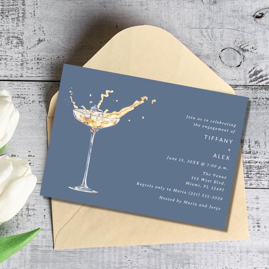 我々はエレガントシャンパ婚約したン婚約パーティ 招待状