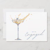 我々はエレガントシャンパ婚約したン婚約パーティ 招待状 (正面)