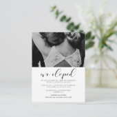 我々はエレガントデザイン結婚の発表を逃れた ポストカード (スタンド正面)