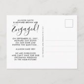 我々はエレガントフォトシッ婚約したクなスクリプト婚約 案内ポストカード (裏面)