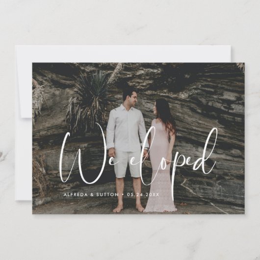 我々はエレガント逃げモダン結婚た&の写真 案内状 (正面)