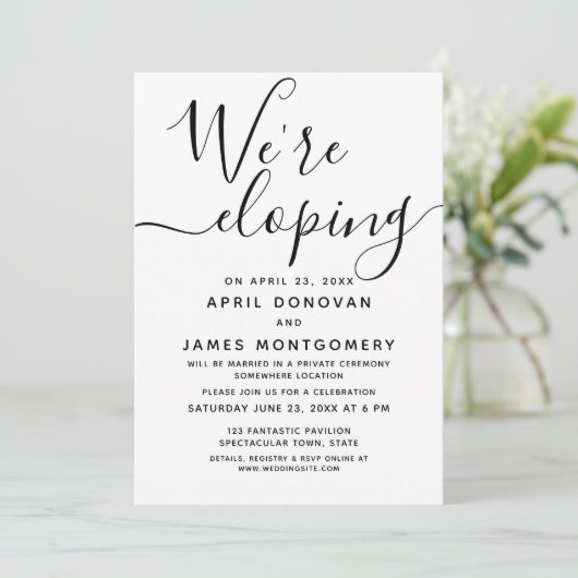 我々はエロピンタイポグラフィ結婚式招待状 招待状 (スタンド正面)