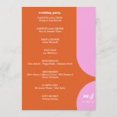 我々はオレンジレトロスタイル結婚のサービスの順序を行う プログラム (裏面)