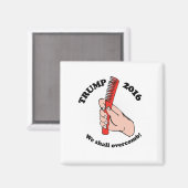 我々はオーバーコーム – トランプ2016漫画 マグネット (正面/裏面)