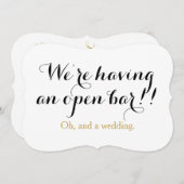 我々はオープンバーを持ってい結婚るおもしろい 招待状 (正面/裏面)