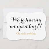 我々はオープンバーを持ってい結婚るおもしろい 招待状 (正面)