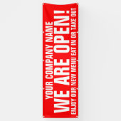 我々はオープンリテールとフードビジネスサイネージである 横断幕 (縦)