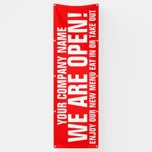 我々はオープンリテールとフードビジネスサイネージである 横断幕 (縦)
