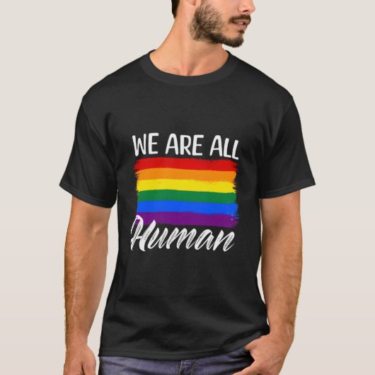 我々はオールフープライドレインボー誇りを持ったゲイLgbtq Tシャツ (正面)
