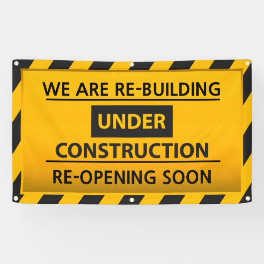 我々はカスタマイズ再建物の建築中 横断幕 (横)