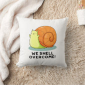 我々はカタツムリおもしろい前向きプンを克服 クッション (ブランケット)