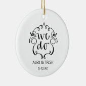 我々はカップルパーソナライズされたの駆け落ちカスタム セラミックオーナメント (右)