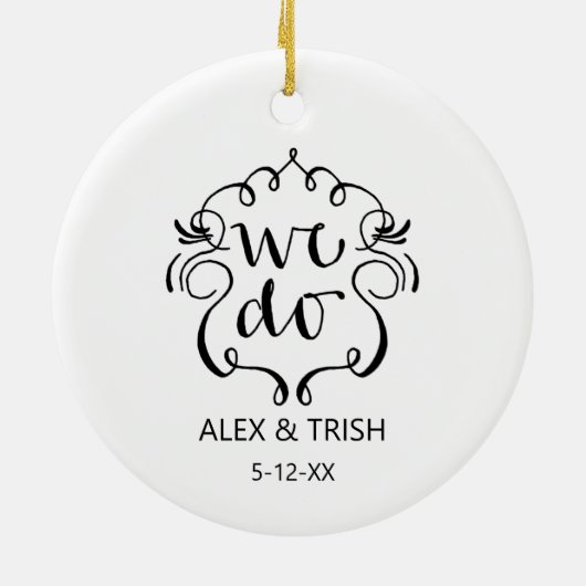 我々はカップルパーソナライズされたの駆け落ちカスタム セラミックオーナメント (裏面)