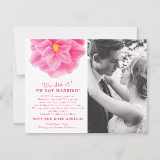 我々はカメリア結婚したピンクの結婚式を行った (正面)