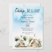 我々はキャンプしない我々はテペテントブライダルシャワー 招待状 (正面)
