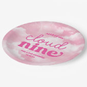 我々はクラウド9ピンク9th第9の誕生日パーティーに参加 ペーパープレート (アングル)