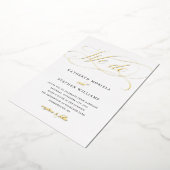 我々はクラシック書道の結婚金ゴールド 箔招待状 (回転した状態)