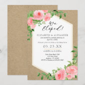 我々はクラフトピンクフローラの結婚駆け落ち 招待状 (正面/裏面)