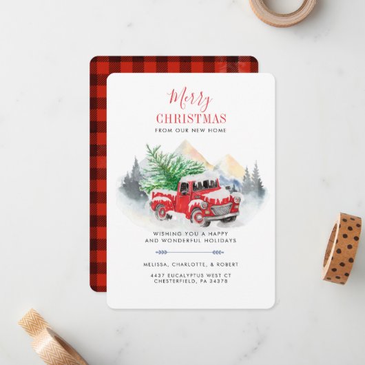 我々はクリスマス休暇引越し発表を移動 ノートカード (正面/裏面インサイチュ)