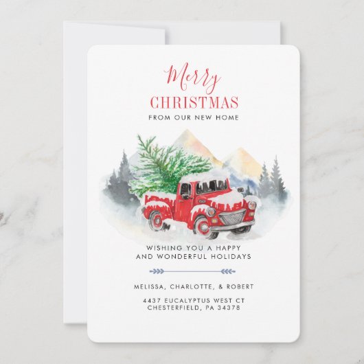 我々はクリスマス休暇引越し発表を移動 ノートカード (正面)