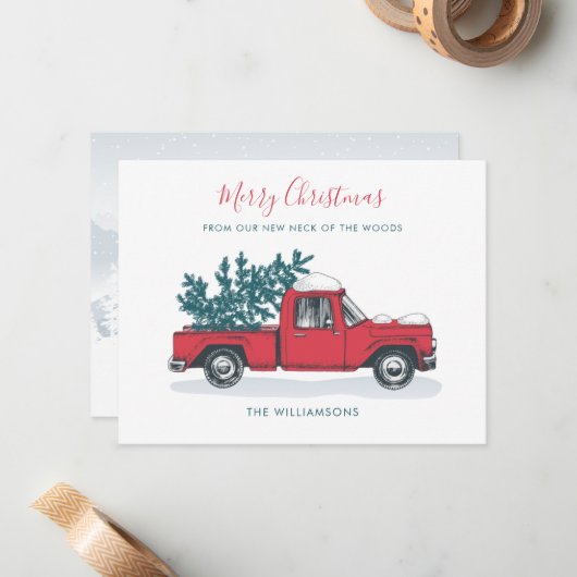 我々はクリスマス動議の発表を引っ越した ノートカード (正面/裏面インサイチュ)