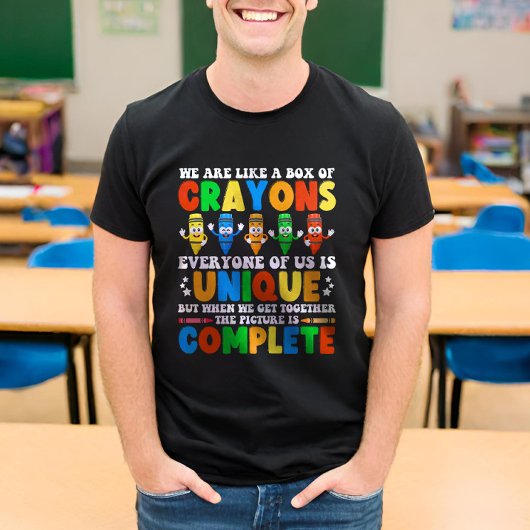 我々はクレヨンの箱のような新学期 おもしろい Tシャツ