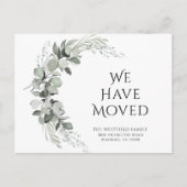 我々はグリーンユーカリの新しいアドレスを移動 案内ポストカード (正面)