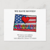 我々はコロラド州の州を動かす発表 ポストカード (正面)