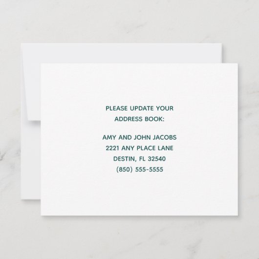 我々はコーストビーチホーム新しいアドレスに移動 案内状 (裏面)