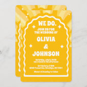 我々はサンシャイモダンンはっきりしたウェーブアー結婚チの 招待状 (正面/裏面)