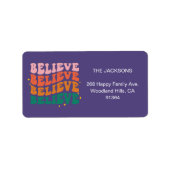 我々はサ信じンタクロースのクリスマス差出人住所 ラベル (正面)