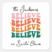 我々はサ信じンタクロースのレトロヴィンテージ スクエアシール (正面)