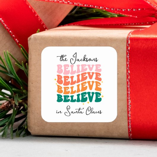 我々はサ信じンタクロースのレトロヴィンテージ スクエアシール