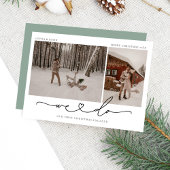 我々はシンプル2モダン枚の写真クリスマスカード シーズンカード